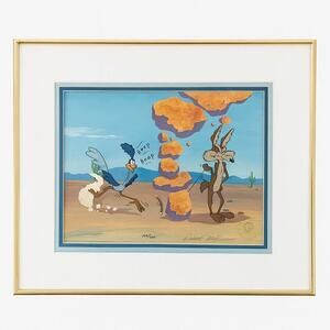 Looney Tunes Road Runner Wile E. Coyote Limited Edition Animation Cel Art Rare